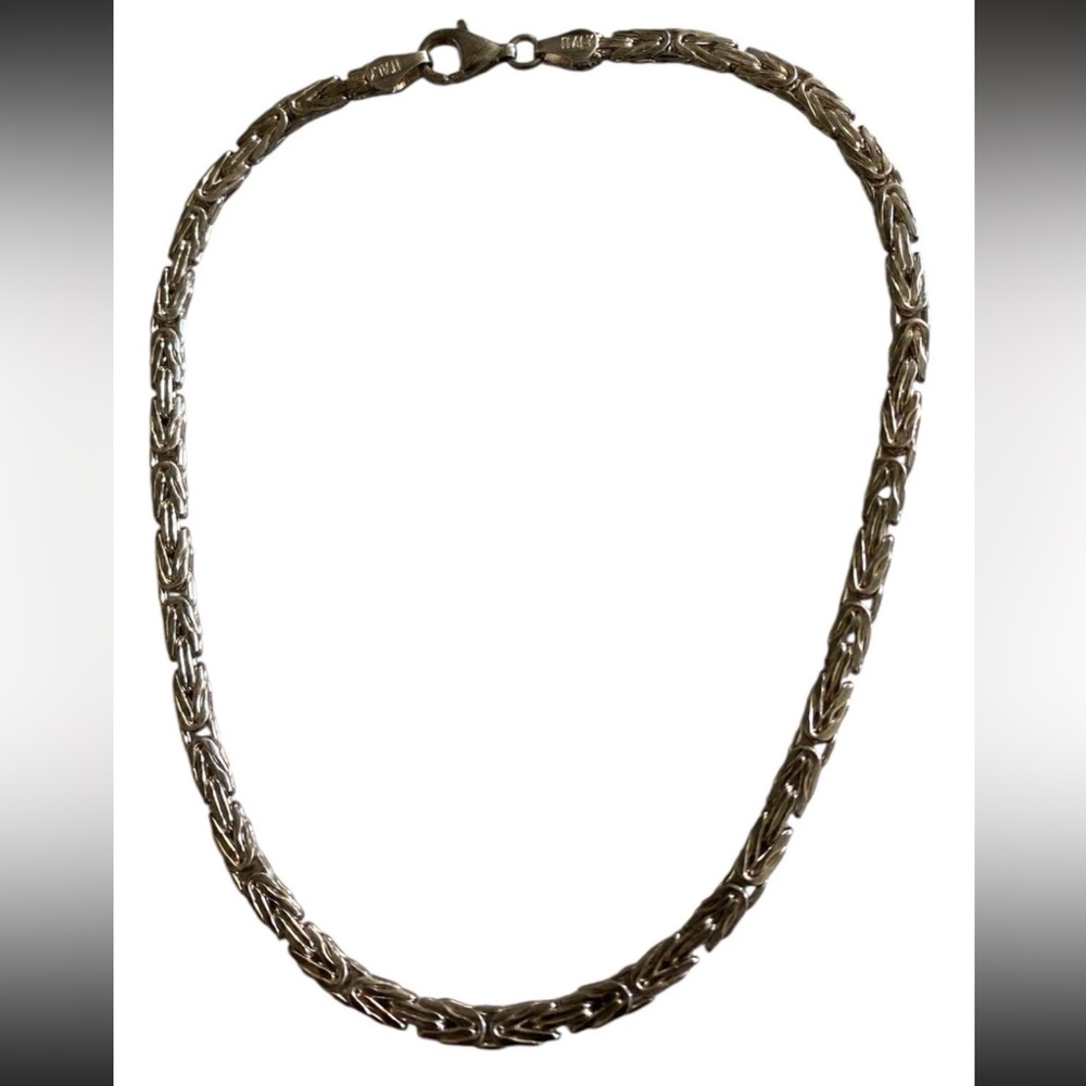 Vintage Estate Italian Milor 925 Silver BYZANTINE Chain Bracelet
